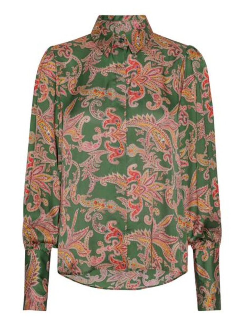 Karmamia Honey Shirt Casablanca Paisley Print Button Front Blouse Size S